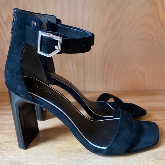 Rag & Bone Ellis Black Suede Sandal Size: 6.5 - Picture 5 of 6